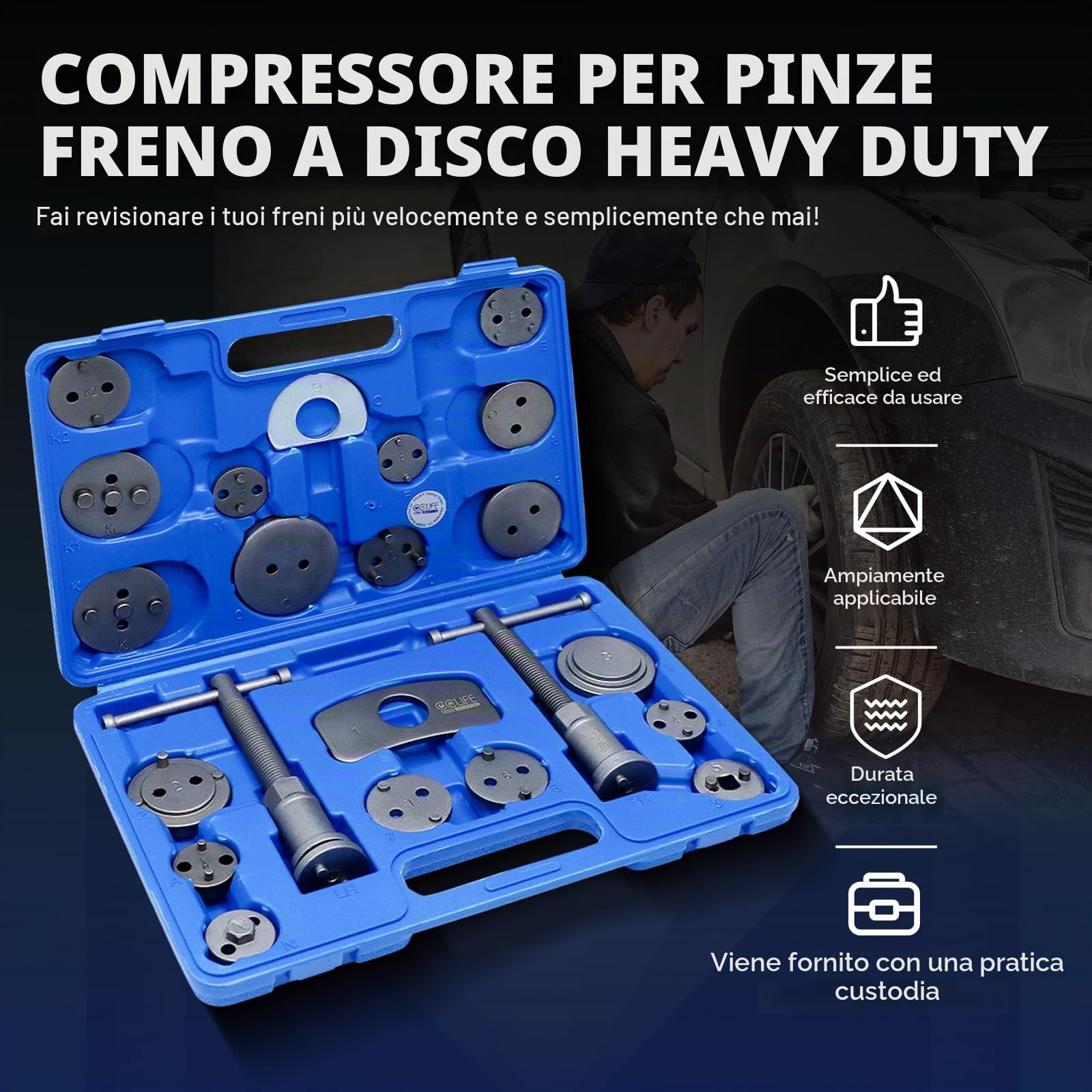 CCLIFE 22 Pezzi Set di Ripristino Pistone del Freno Arretratore Pistoncini Universale