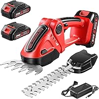 OPPEIN Cordless 2-in-1 Hedge Trimmer & Grass Shear with 2x 2.0Ah Batteries - Portable Garden Lawn Tool