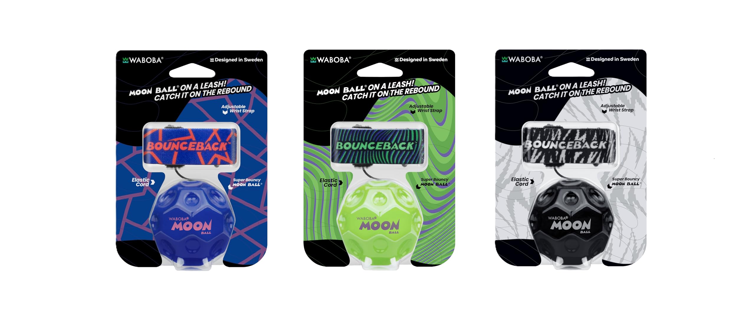 Waboba Bounceback Returning Moon Ball Bouncy Balls, Colors May Vary