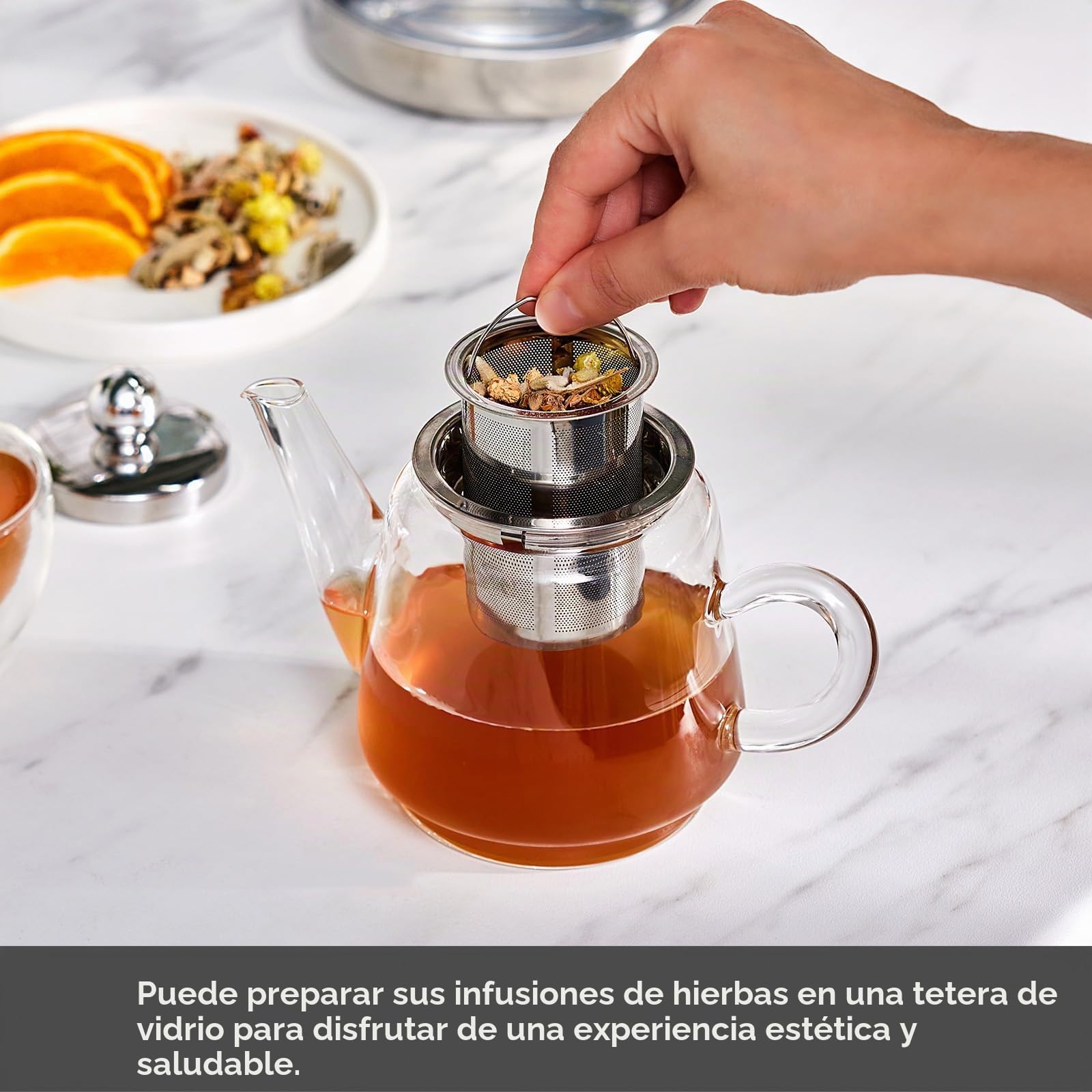 Karaca Tetera de cristal Dora XL, 1000 ml, tetera de 2000 ml, apta para sistemas de cocina de gas y eléctrica, tetera, Caydanlik y juego de tetera