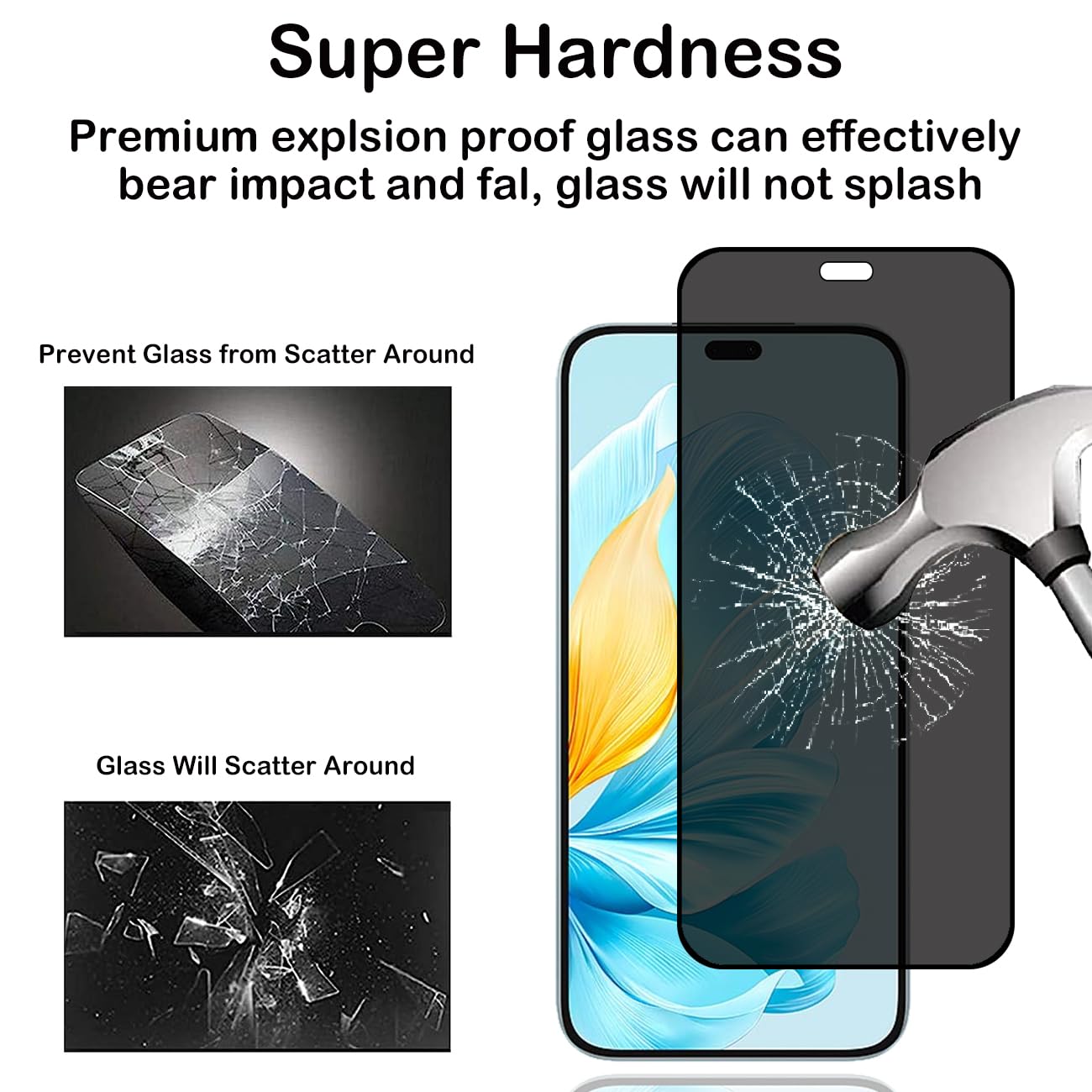 Pellicola In Vetro Temperato Per Honor 200 Lite (2 Pezzi) - Privacy, Anti-Spia, 9H, Anti-Graffio - 2