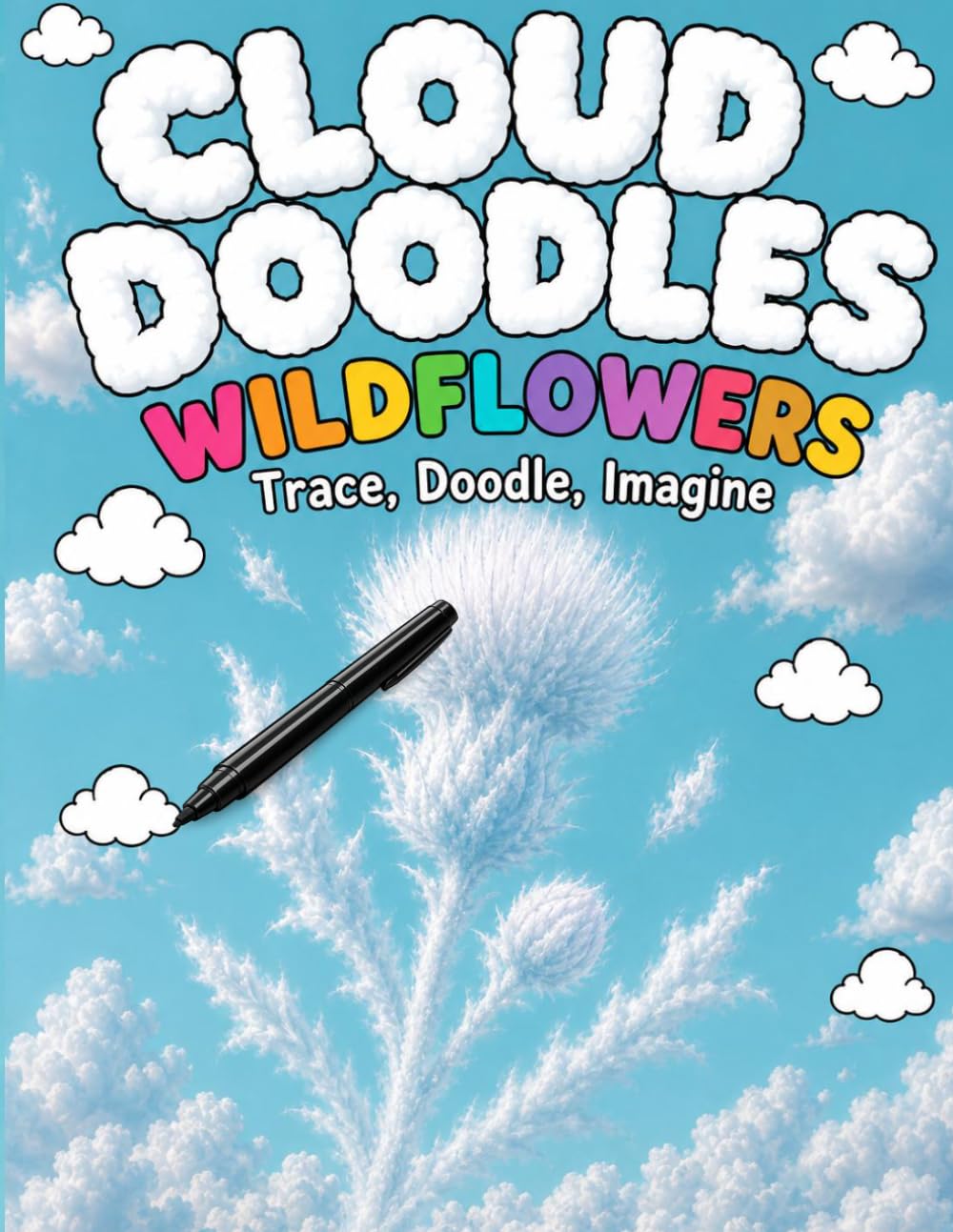 Cloud Doodles - Wildflowers: Trace Doodle Imagine An Activity Book with a Difference
