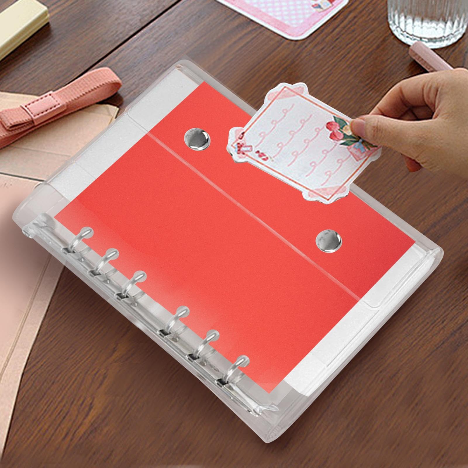 Amazon | 6 穴 A6 システム手帳 バインダー PVC 透明システム手帳
