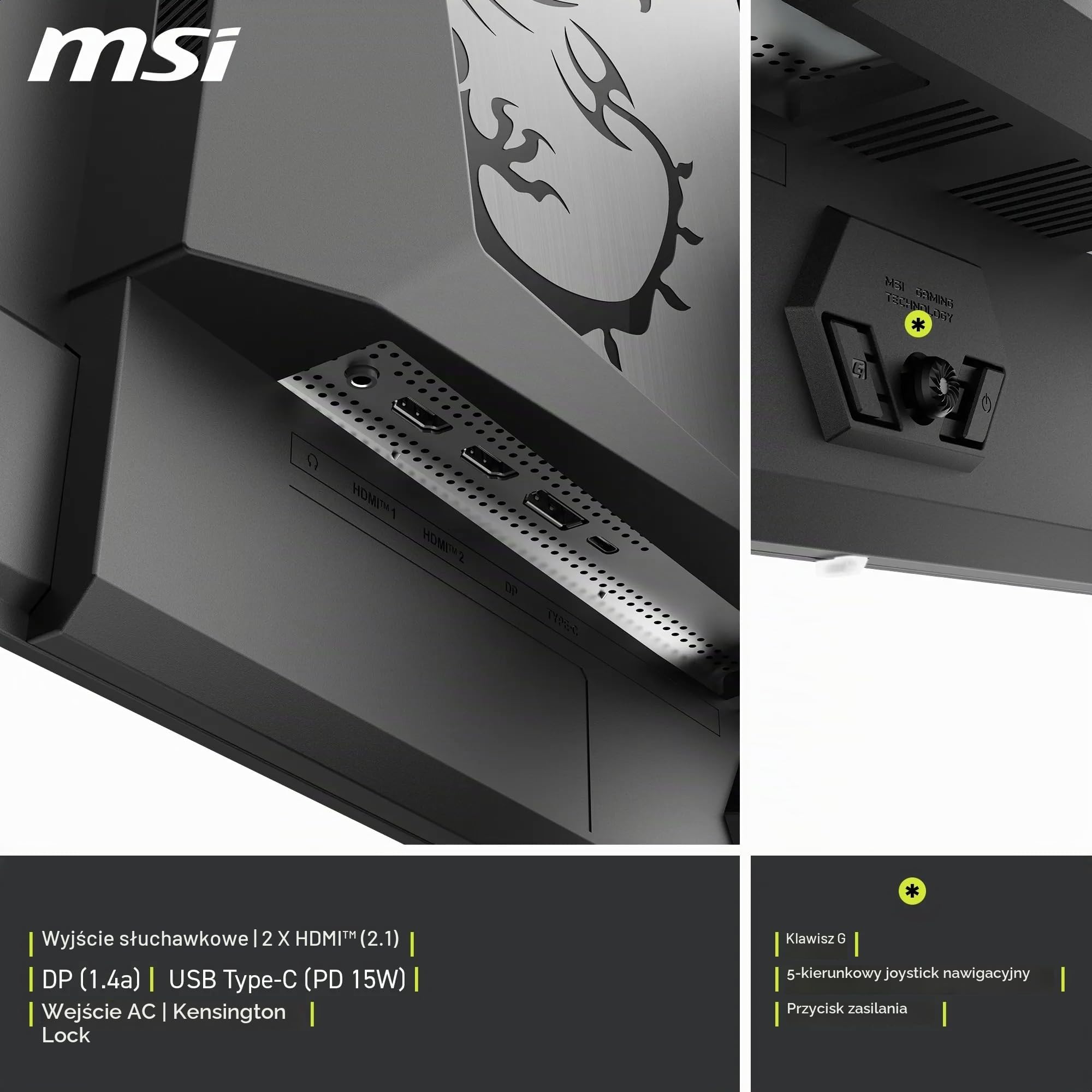 MSI MAG 272QP QD-OLED X50 Gaming Display 27" WQHD - Quantum Dot OLED Panel 2560 x 1440, 500Hz / 0,03 ms, DisplayHDR True Black 500, AMD FreeSync Premium Pro, HDMI 2.1, DP 1.4a, Czarny