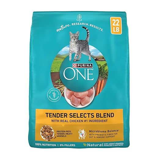 Purina ONE Natural Dry Cat Food, Tender Selects Blend With Real Chicken - 22 lb. Bag