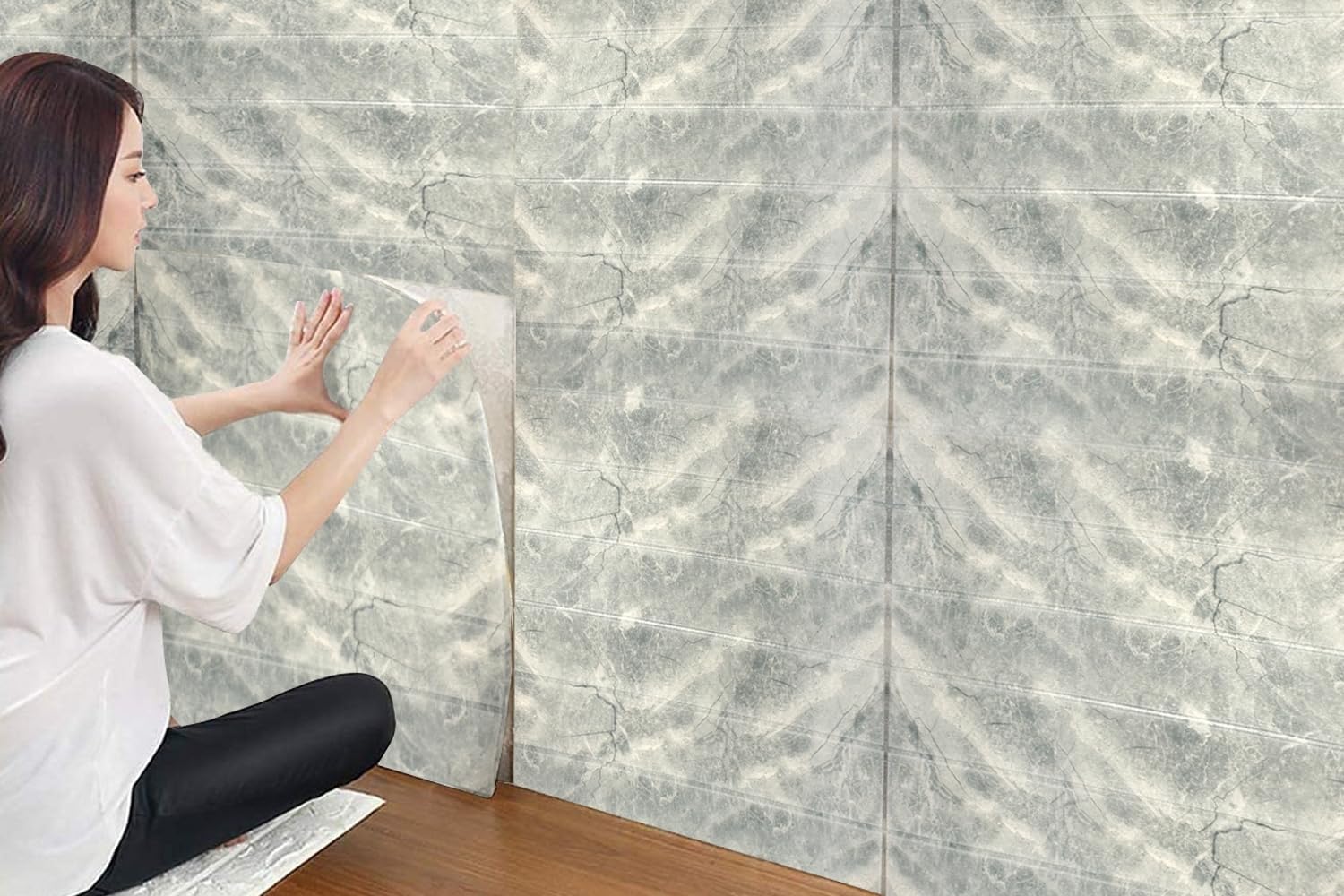 The Furnishing Tree 3D Brick Wallpaper for Wall PE Foam Wall Stickers Self Adhesive DIY Wall Decor LxW 70x77 cm Grey Marble Pattern Set of 5 Sheets (B0CM3DVJMK) Amazon Price History, Amazon Price Tracker