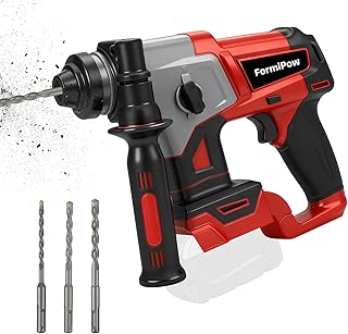 SDS Plus Rotary Hammer Drill for Milwaukee 18V Battery, 3J Impact Brushless Rotary Hammer with 2 Mode Operation, Cordless Hammer Drill with 3 SDS Plus Bits & Chisel Set (No Battery)