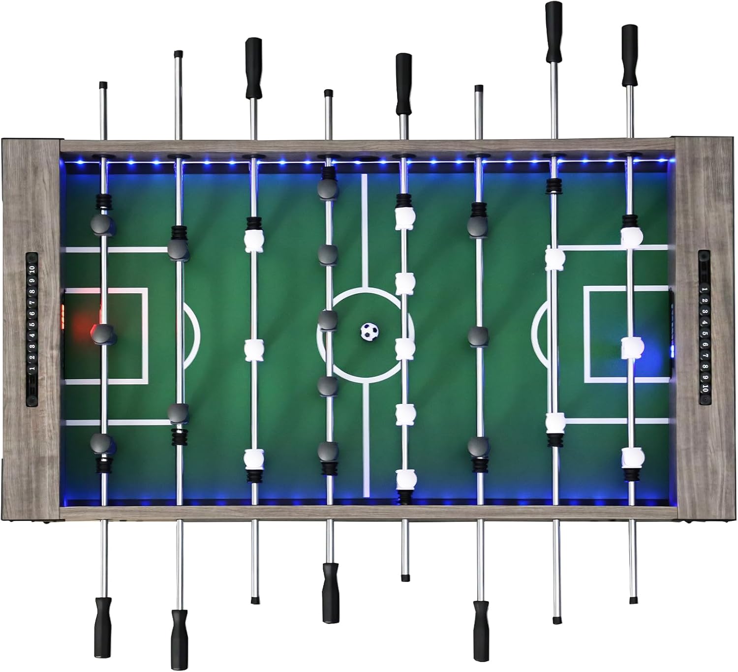 Smart LED Foosball Table with Electronic Scoreboard & Sound, 56" Arcade Soccer Game for Game Room & Party Fun
