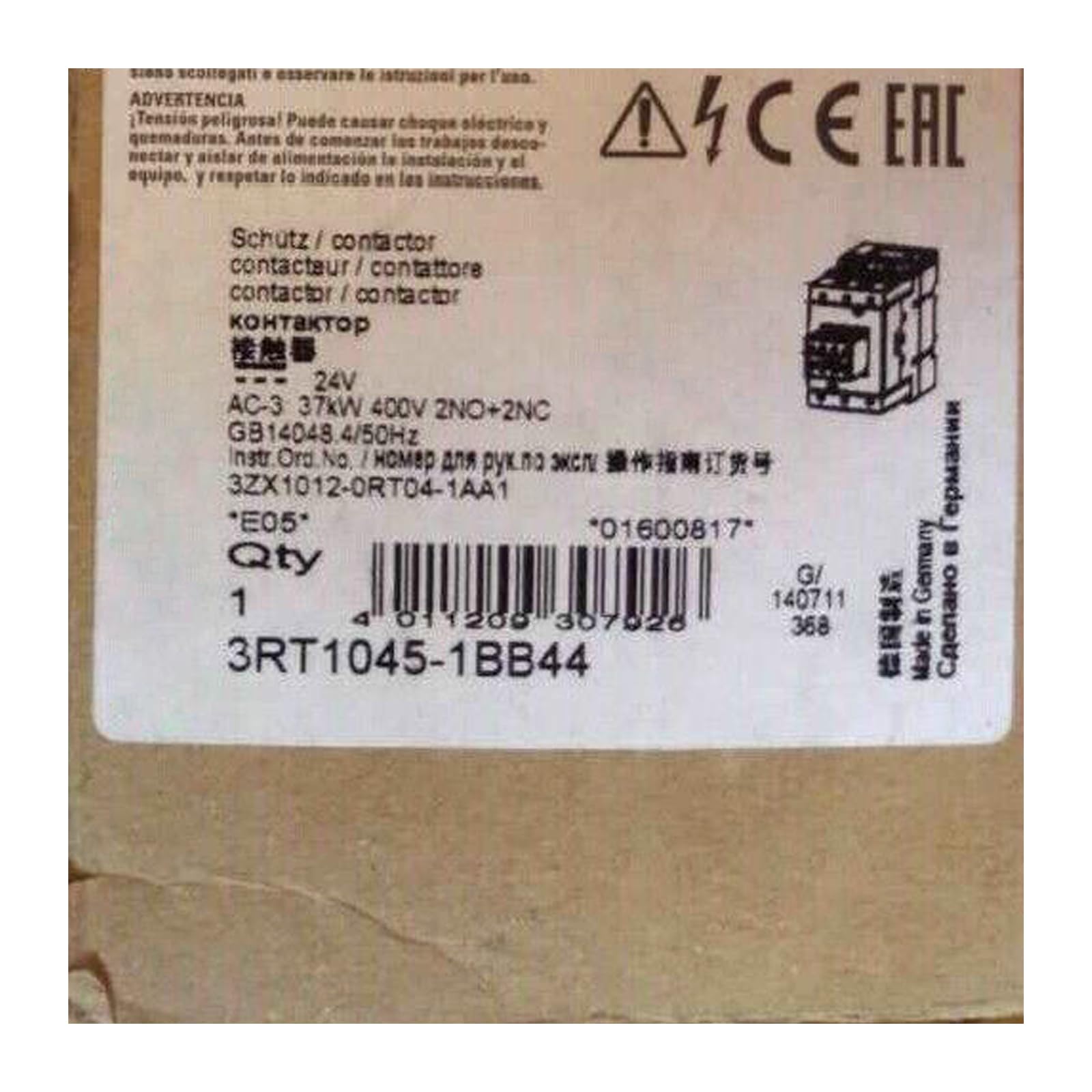 3RT1045-1BB44 contacteur Siemens scellé en boîte d'origine avec une garantie de 1 an