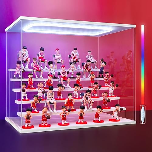 Miniatura 14 de Vitrina de acrílico transparente para exhibición de figuras Pop Mart, vitrina de almacenamiento Funko Pop con iluminación, a prueba de polvo