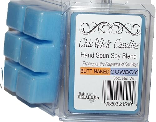 2Pack Butt Naked Cowboy Soy Blend Wax Melts 6oz 12 Wax Cubes Wax Tarts Wax Chunks, 50 Plus Hours of Quality Fragrance