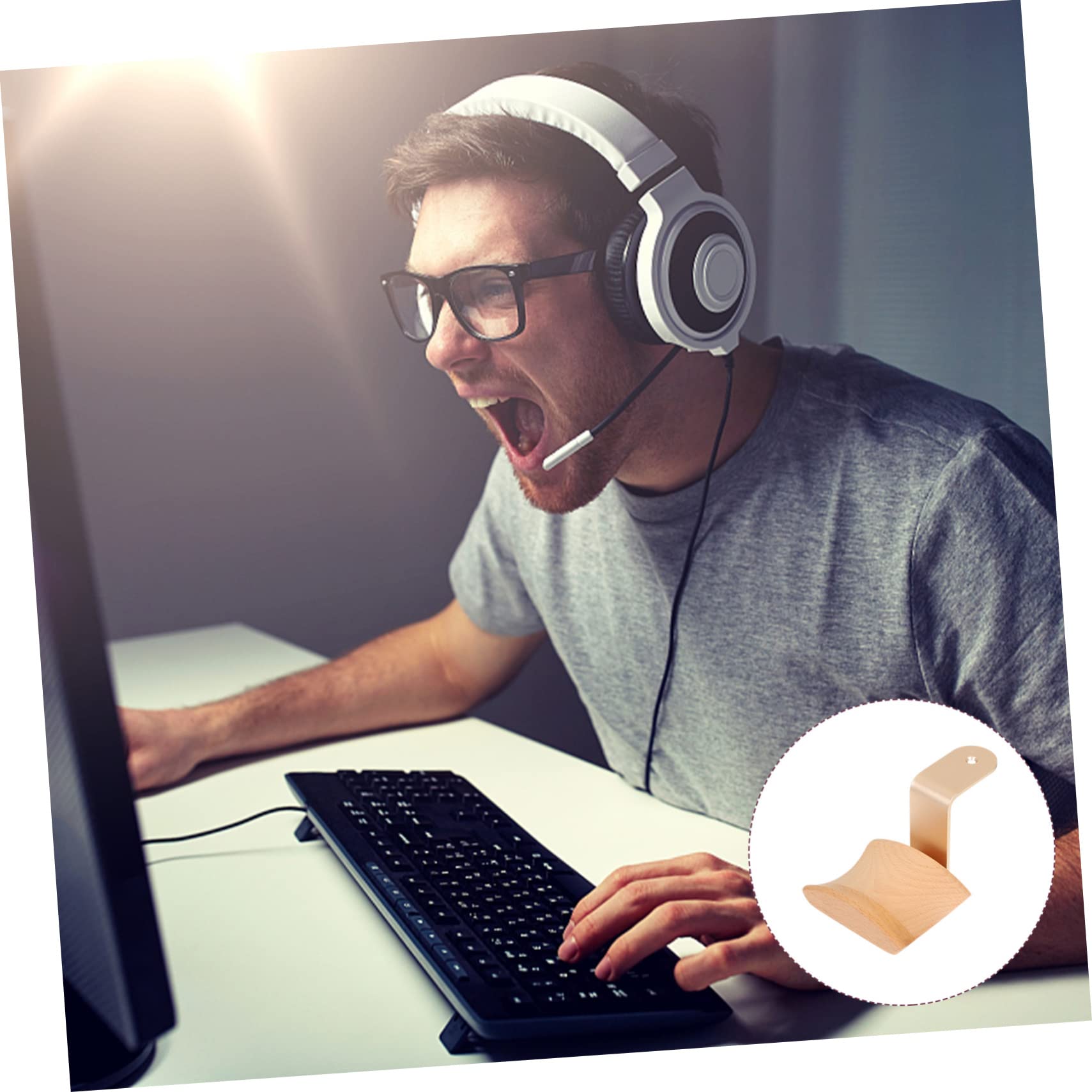 IMIKEYA 4piezas Soporte Para Auriculares De Natural Diseño Moderno Soporte Colgante Para Auriculares Organizador De Escritorio Para Hogar y Oficina