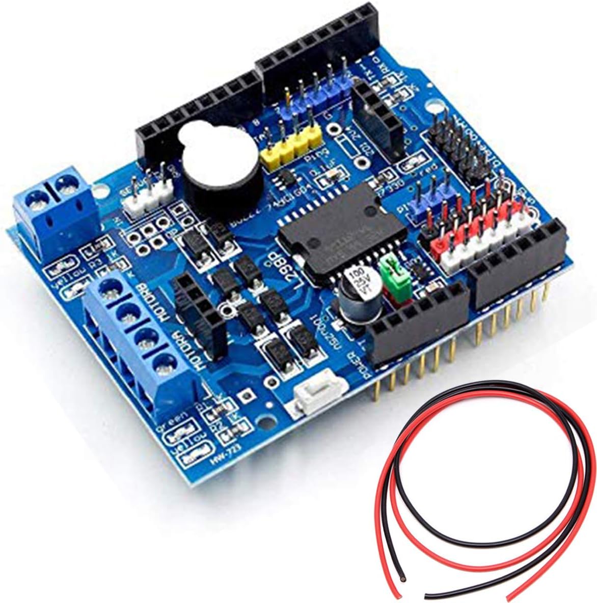 Youmile L298P Motor Driver Module High-power L298P PWM Speed Controller H-bridge Driver Shield Expansion Board DC Stepper Motor Controller Bluetooth Interface For Arduino