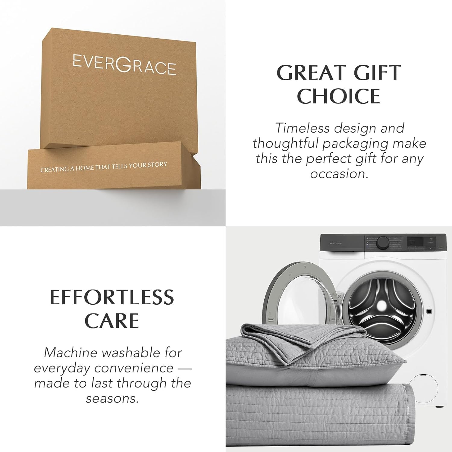 EVERGRACEHOME Cotton Sateen Quilt Set King Size, Pre-Washed Cotton Channel Stitch Coverlet Bedspread, 3 Pieces Lightweight Soft Bedding Sets for All Season, with 2 Pillow Shams, Fog Gray - Image 8