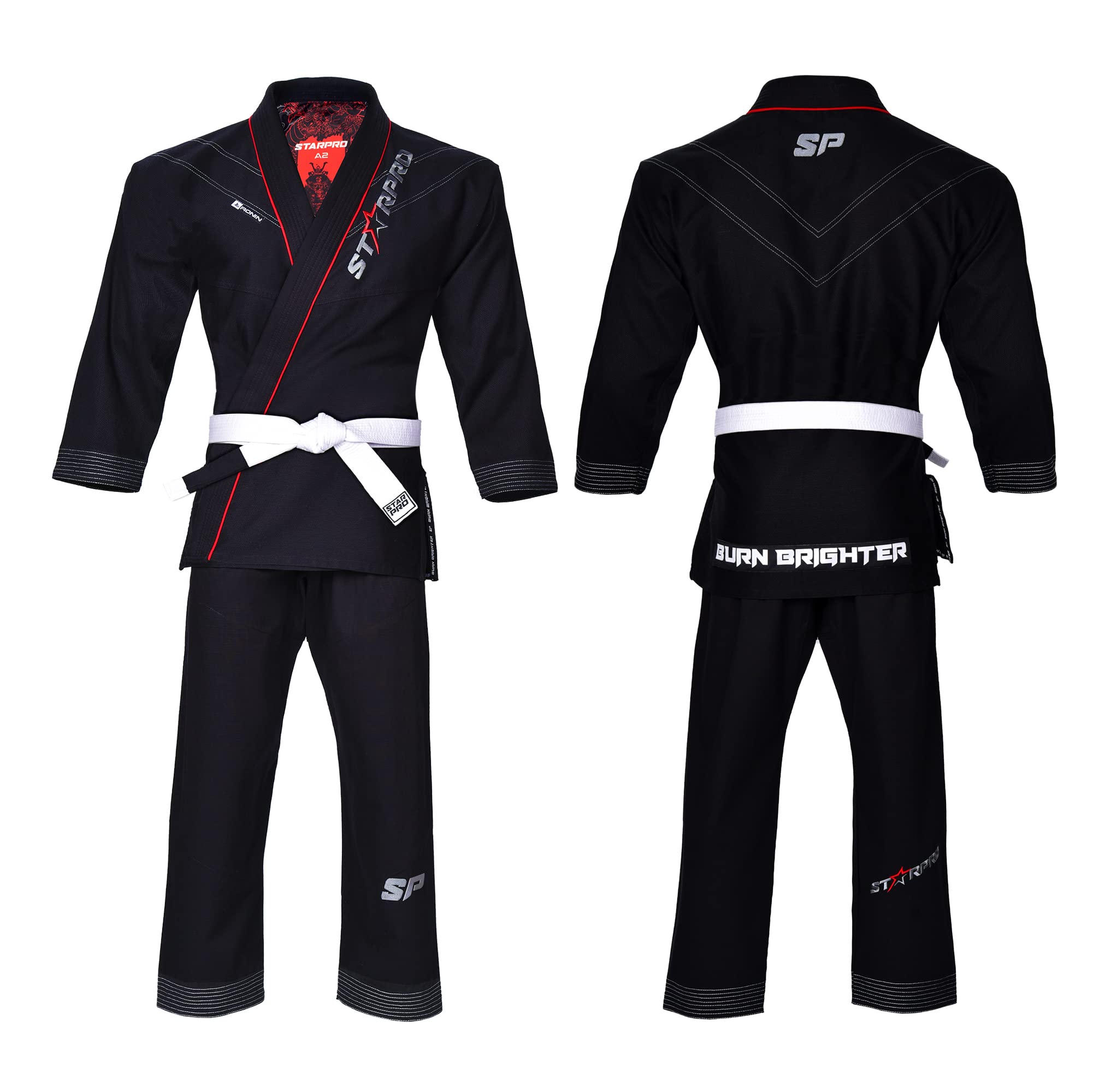 Starpro Ronin Preencogido Premium Jiu Jitsu, BJJ Gi - Muchos tamaños y colores - Jujitsu Gi, BJJ Gi ligero, Jiu Jitsu Gi, Juijitsu Gi, Gi BJJ, BJJ Gi Hombres