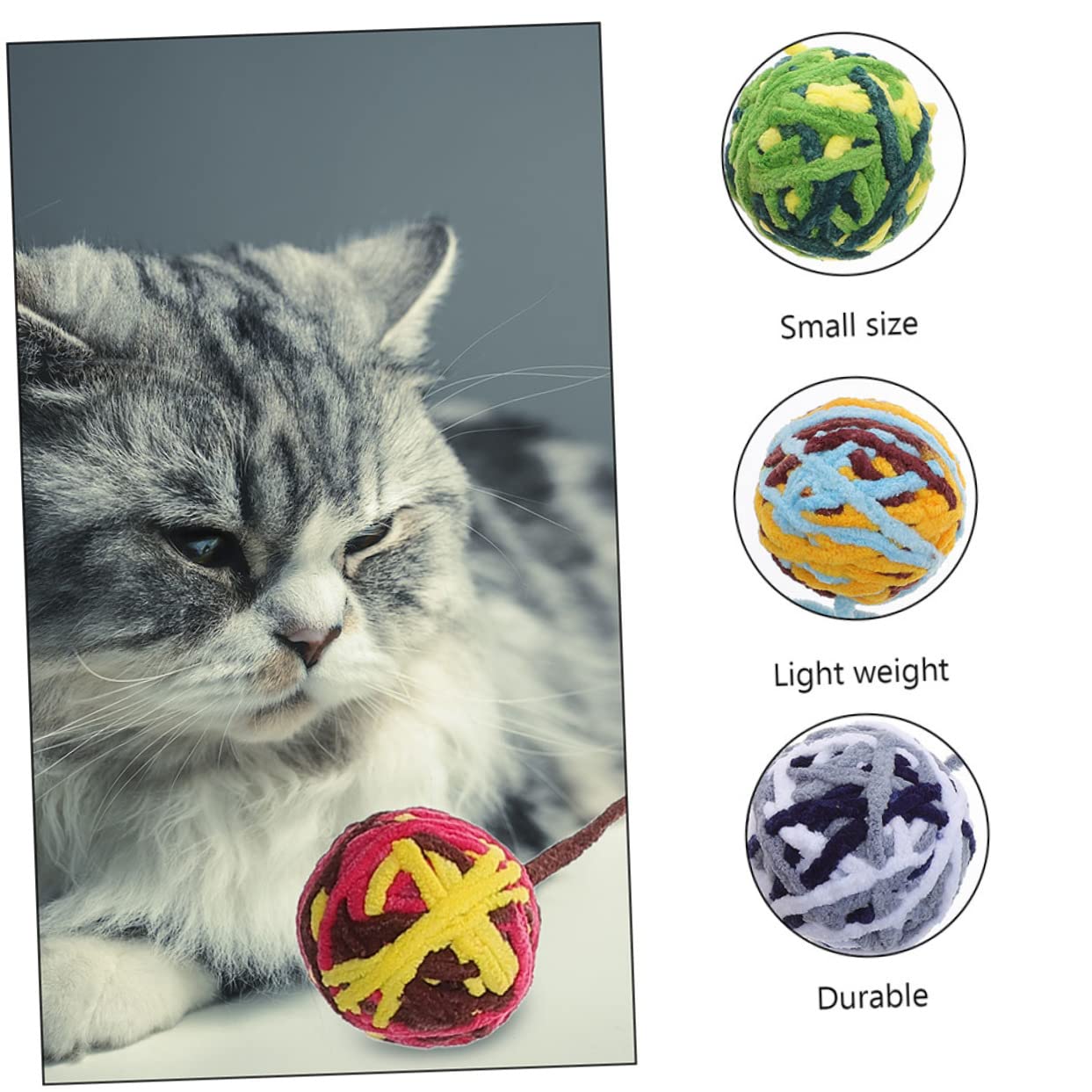 Yardwe 25pièces De Chat Colorées avec Clochettes Jouets Résistants pour Et Stimule Et Instinct Naturel Style Mélangé