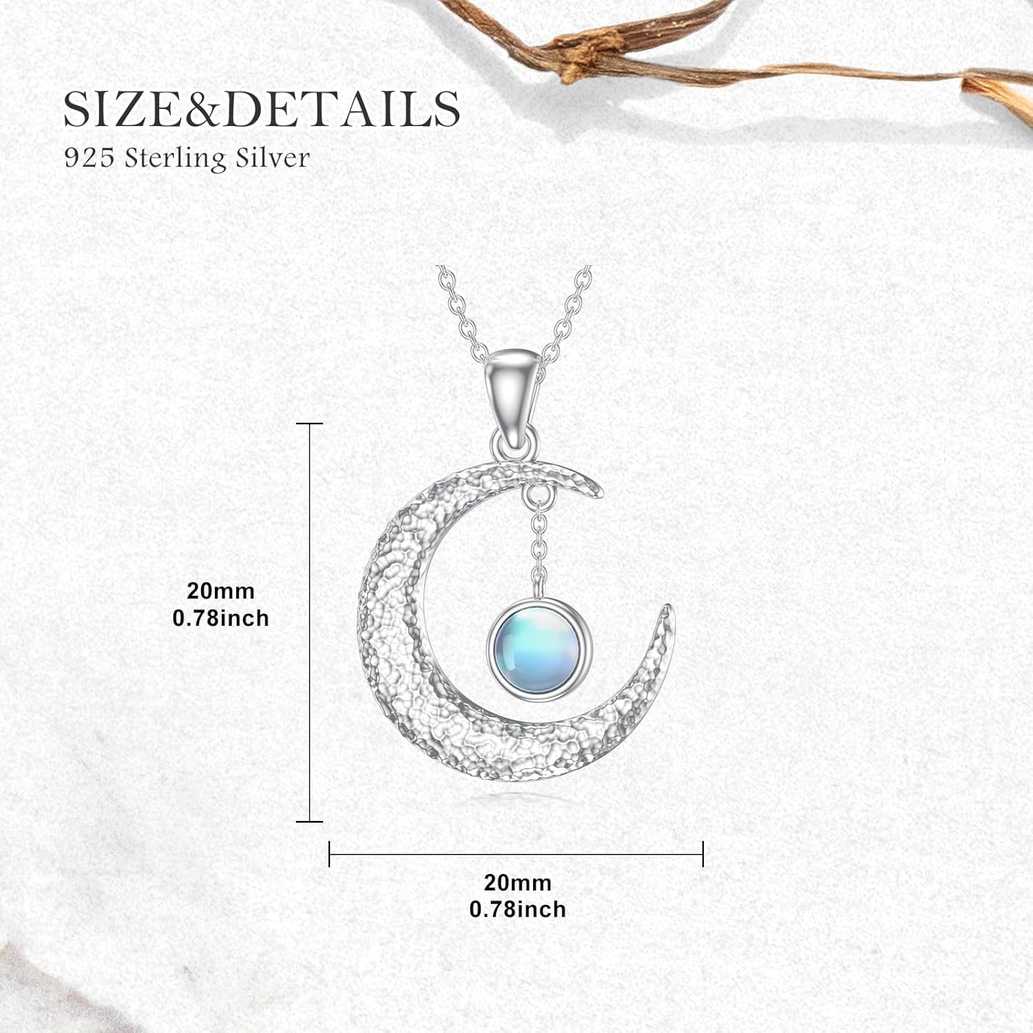 Moon Necklace for Women 925 Sterling Silver Moonstone Crescent Moon Pendant Ladies Jewelry Gifts - Image 5