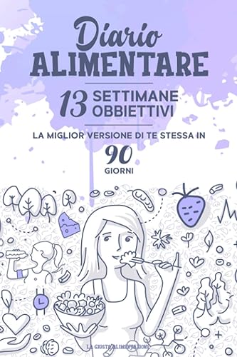 DIARIO ALIMENTARE: Agenda giornaliera per tenere traccia di alimenti, attività fisica e molto altro; Contiene i 13 semplici passi per tornare in forma in 90 giorni restando motivati