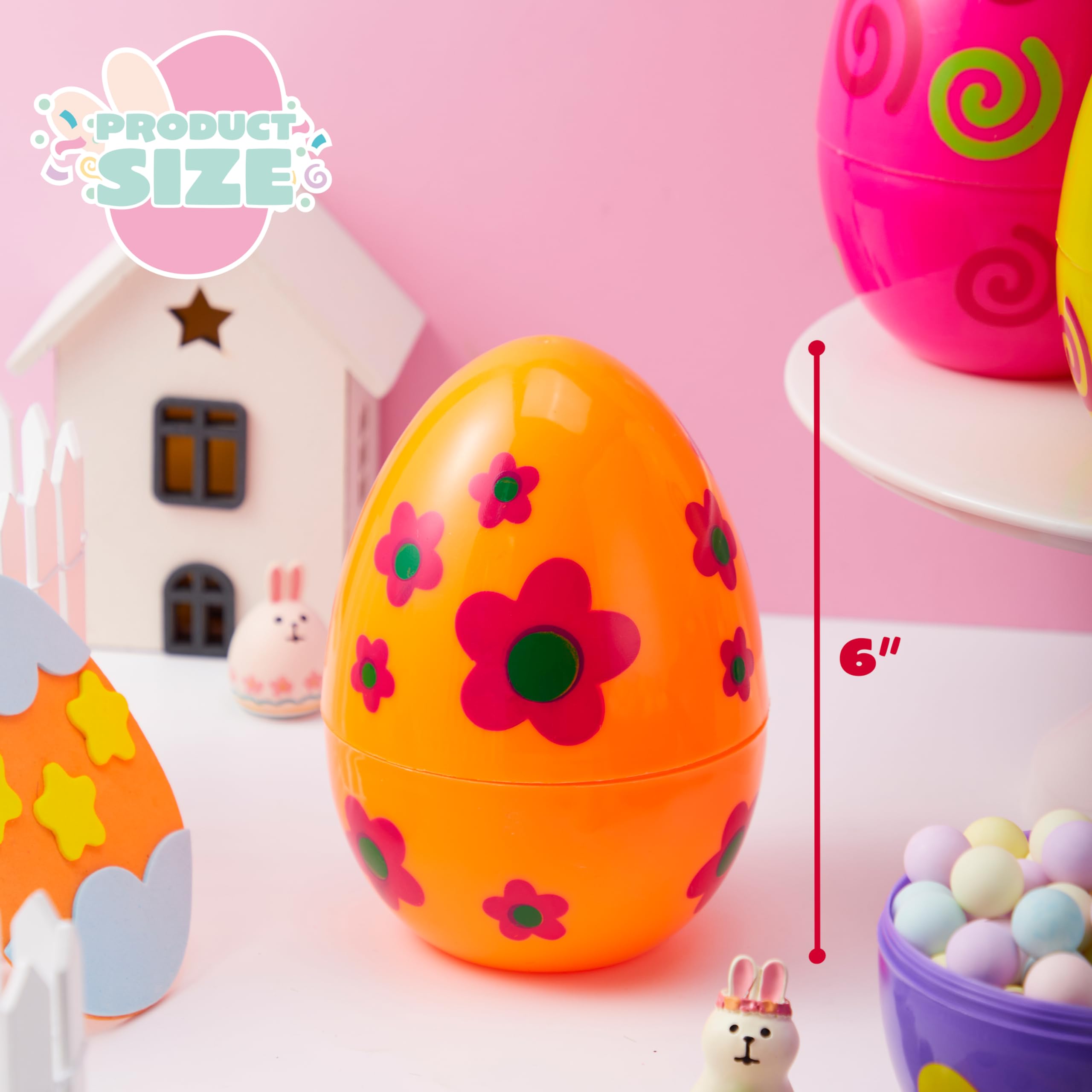 JOYIN 12 kolorowych jajek wielkanocnych o wysokości 15,2 cm, do koszyków wielkanocnych, na imprezę, do sali lekcyjnej