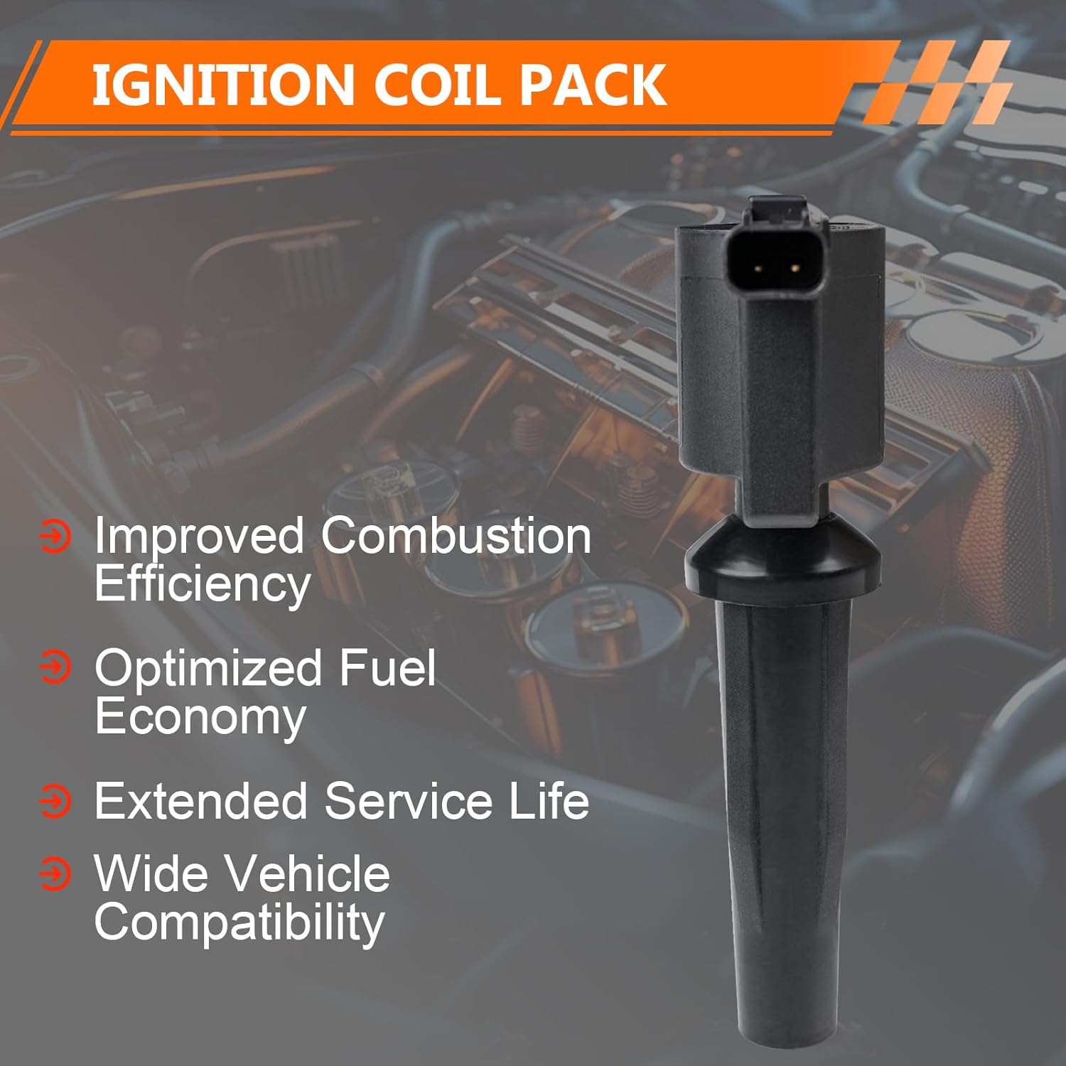 Ignition Coil - 4 Pack Compatible with Ford Escape Focus, Mazda 3 6 Tribute Mercury Mariner 2.0L 2.3L, Engine Coil Replace OE# LF1618100A, 4M5G12A366BC