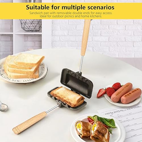 Miniatura 4 de MINILIF Sartén para hornear sándwich de doble cara sartén de doble cara para tortillas de desayuno panqueques frittata y tostadas bandeja extraíble