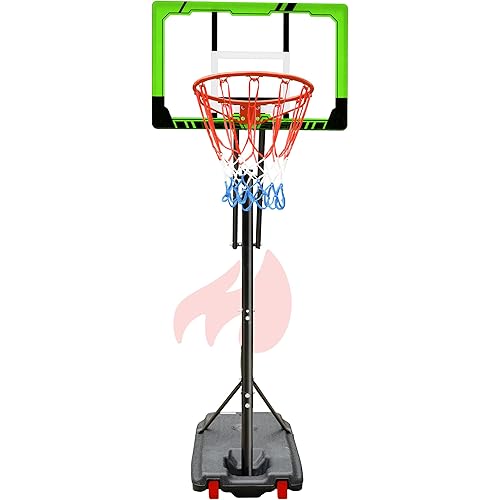 Portable Basketball Hoop Height Adjustable 4.0-10ft: Outdoor Basketball Goal System for Kids Youth Teens in Backyard/Driveway/Indoor, 33-45 Inch Shatterproof Backboard and Stable Base