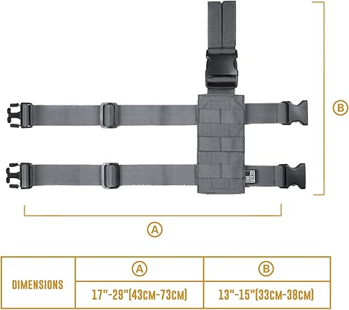 Miniatura 3 de OneTigris Mini panel Molle para herramientas, plataforma táctica de pierna caída, minimalista, ajustable, para linterna