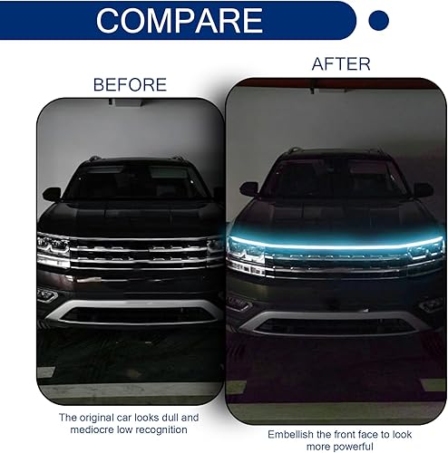 Miniatura 6 de 1 espacio para el capó del automóvil, luces de circulación diurna, rejilla central de escaneo de 59 pulgadas, barra de luz LED, accesorio decorativo