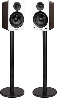 Fluance Ai61 Powered 2-Way 2.0 Stereo Bookshelf Speakers with Speaker Stands 6.5" Drivers 120W Amplifier for Turntable Bluetooth 5 Wireless Music Streaming - RCA Optical USB & Sub Out (White Walnut)
