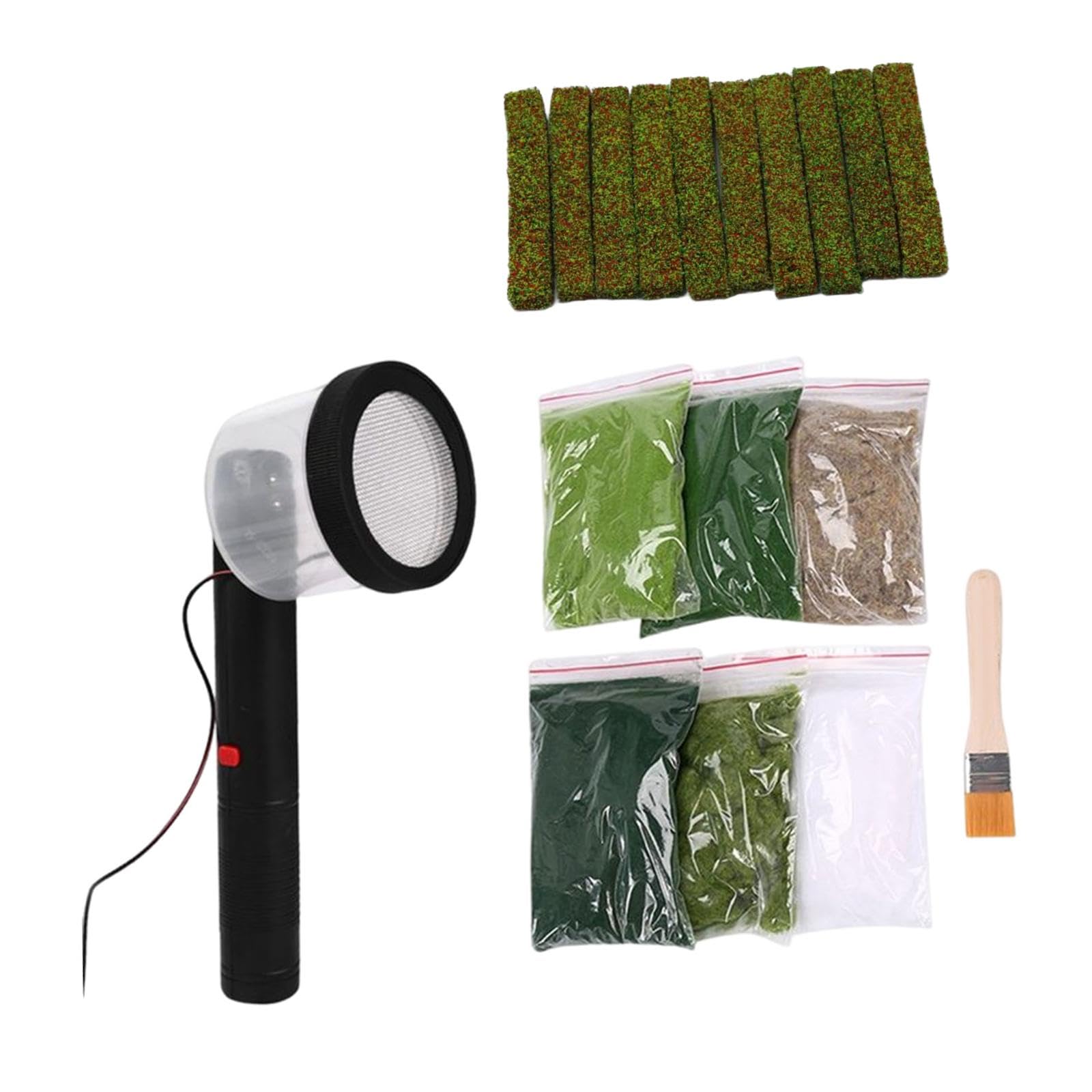 MagiDeal Aplicadores de césped estático, con 6 Bolsas de césped estático arbustos, máquina de Flocado electrostático de Bricolaje para paisajismo