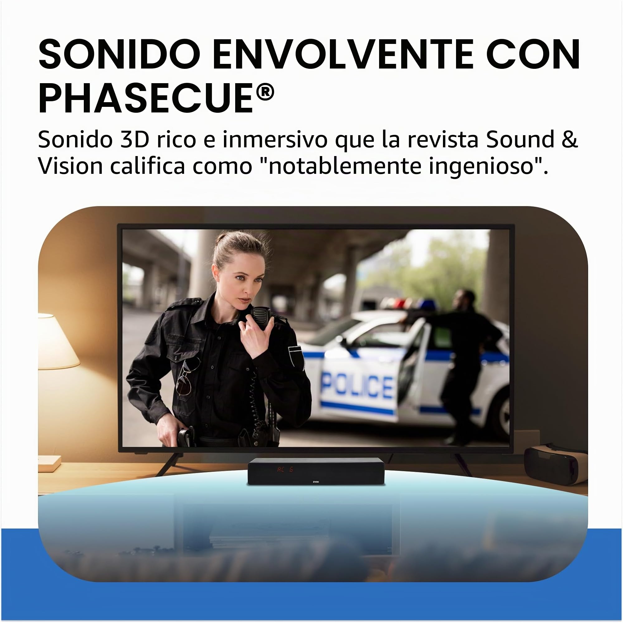 ZVOX AccuVoice AV157 - Barra de sonido aclaradora de diálogo, 12 niveles de impulso de voz | Tecnología patentada de audífonos, altavoz compacto de TV de cine en casa de 17 pulgadas, conexión simple, color negro