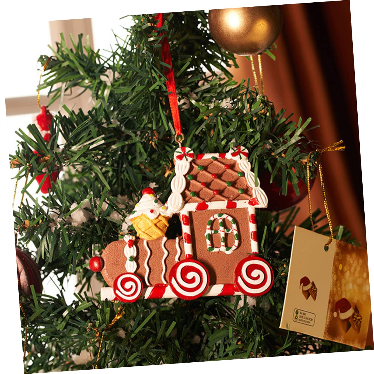 ABOOFAN 4piezas Adorno Colgante De Resina para Árbol De Navidad Decoración Festiva De Gingerbread para Mejorar La Apariencia para Puerta Pared Ventana Porche