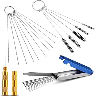 Coeweule Carburetor Cleaning Kit - Stainless Steel Torch Tip Cleaner with 13 Lines, 10 Needles, 5 Brushes for Lawnmowers, Welding Guns, Spray Guns