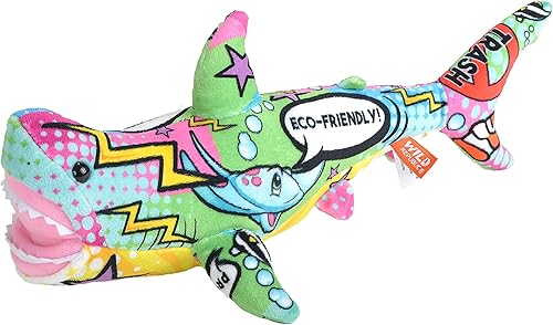 Wild Republic Mensaje del planeta, tiburón, animal de peluche, 12 pulgadas, regalo para niños, juguete de peluche, hecho de botellas de agua