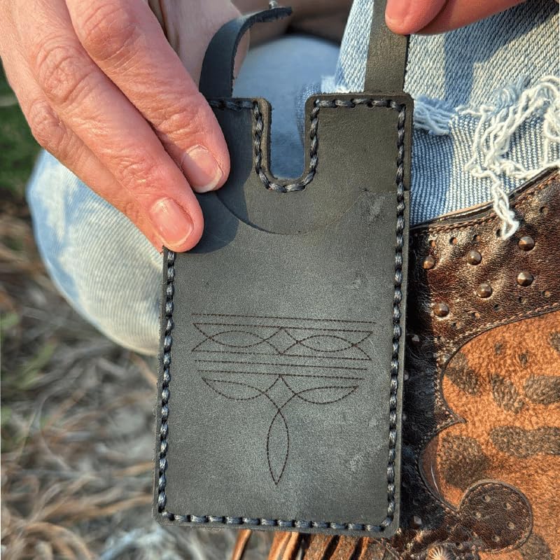 Western Boot Leather Wallet with Snap Closure, Handcrafted Slim Cowboy Billfold for Women, Compact Travel-Friendly Credit Card Holder, Inside the Boot Essentials (Coffee)3