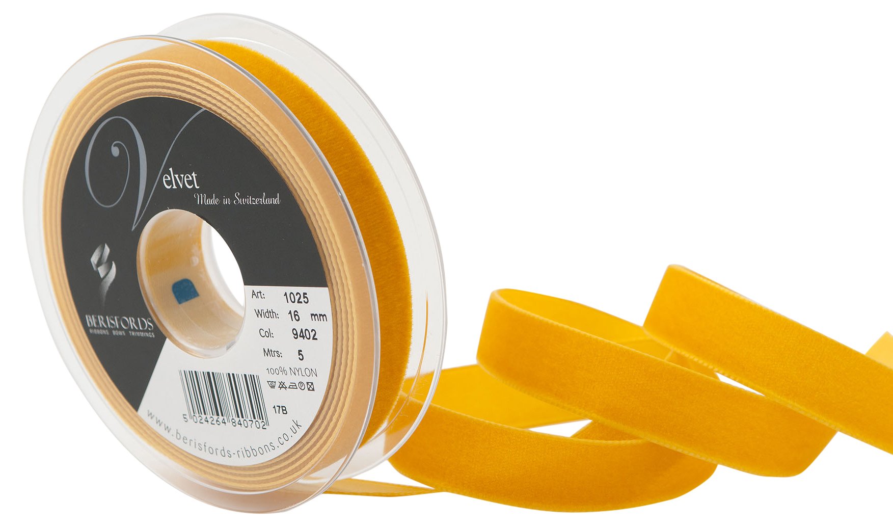 BerisfordsVelvet Ribbon Gold 4" x 0.8" x 4"