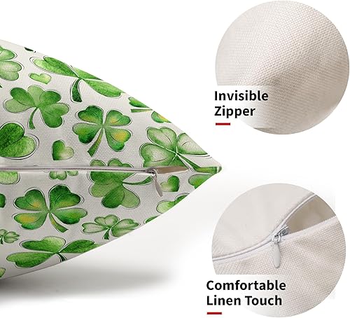 Miniatura 2 de Juego de 2 fundas de almohada lumbares del Día de San Patricio de 12 x 20 pulgadas, fundas de almohada rectangulares decorativas de trébol de la