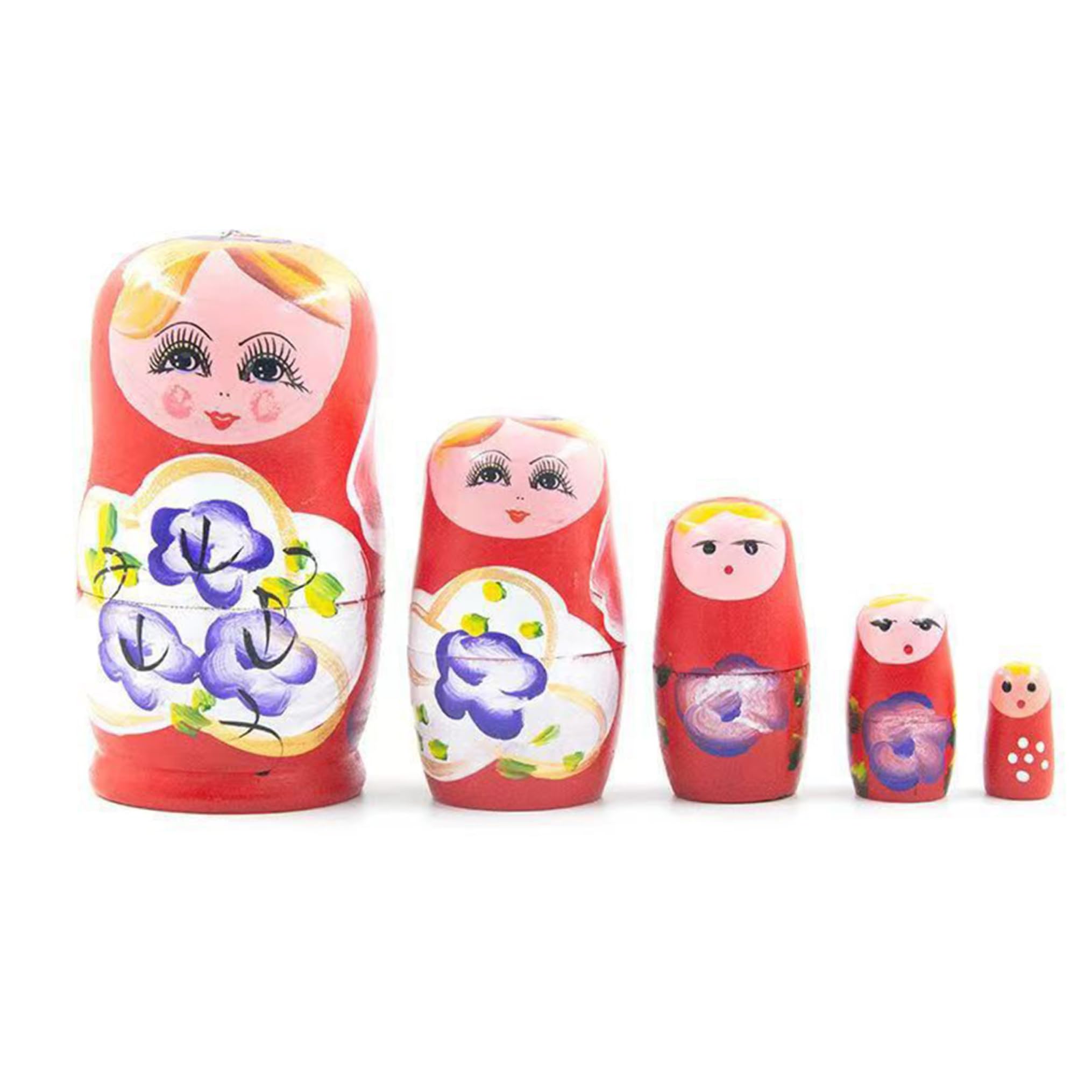 Poupées gigognes Russes, Ensemble de poupées Matryoshka en Bois à 5 Couches avec Art Floral Vibrant, gigognes pour Enfants et décoration intérieure, poupée Matryoshka
