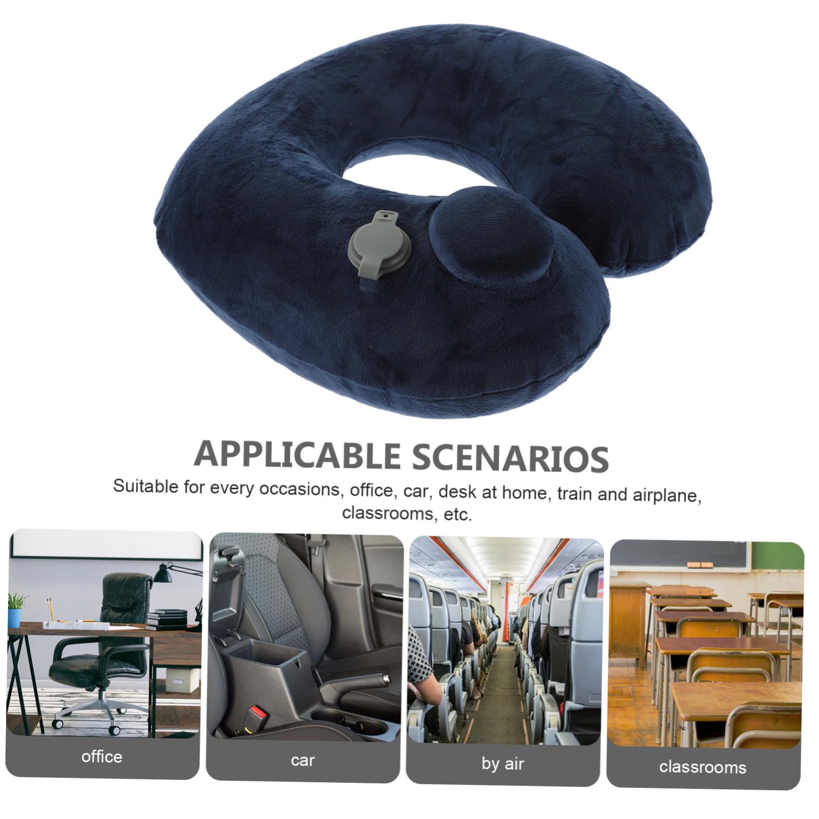 PRETYZOOM Almohada De Viaje Soporte Cervical Forma Inflable Automáticamente para Aviones Autobuses Trenes Hogar u Oficina Almohada Inflable Cervical