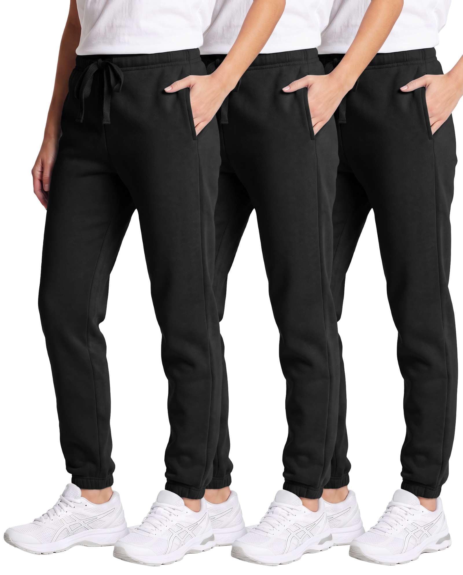 3 Pack Girls' Cotton Fleece Joggers Sweatpants Kids Teens Pants Sweats