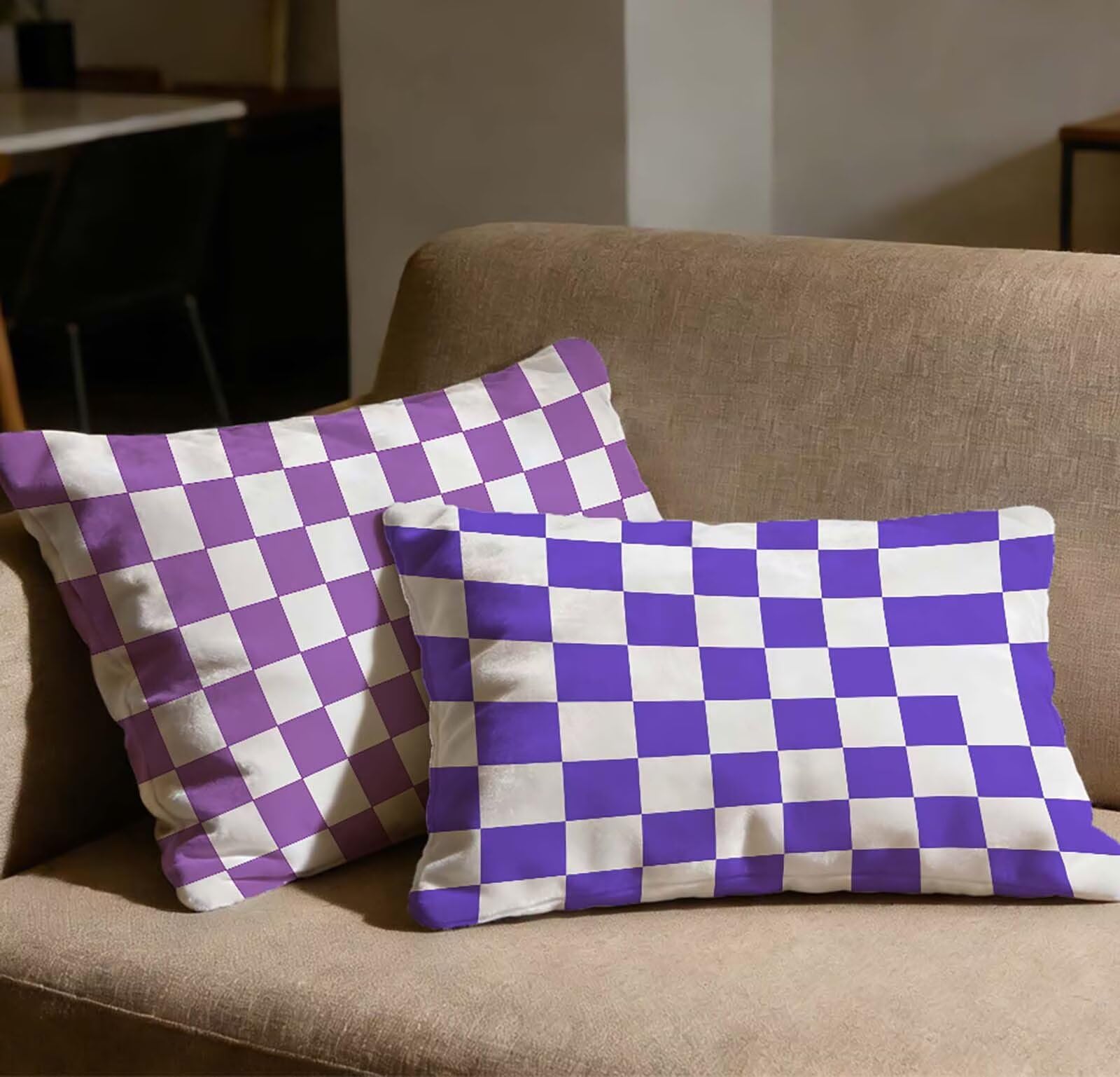 Taie d'oreiller 40x70 violette pour décoration de canapé de salon et lit de chambre lot de 2