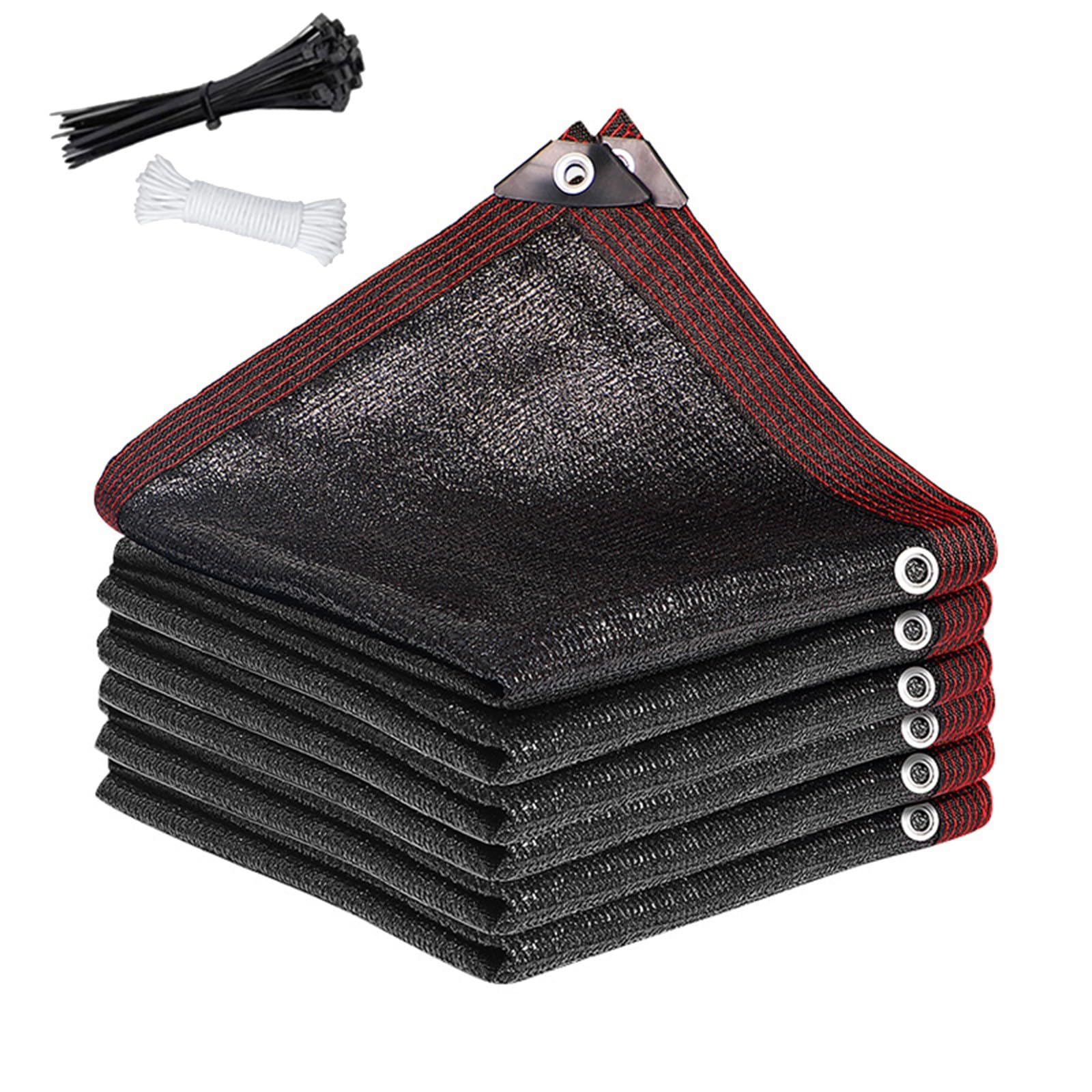 Filet d'ombrage rectangulaire 2x6m noir 90% anti-UV avec oeillets pour serre