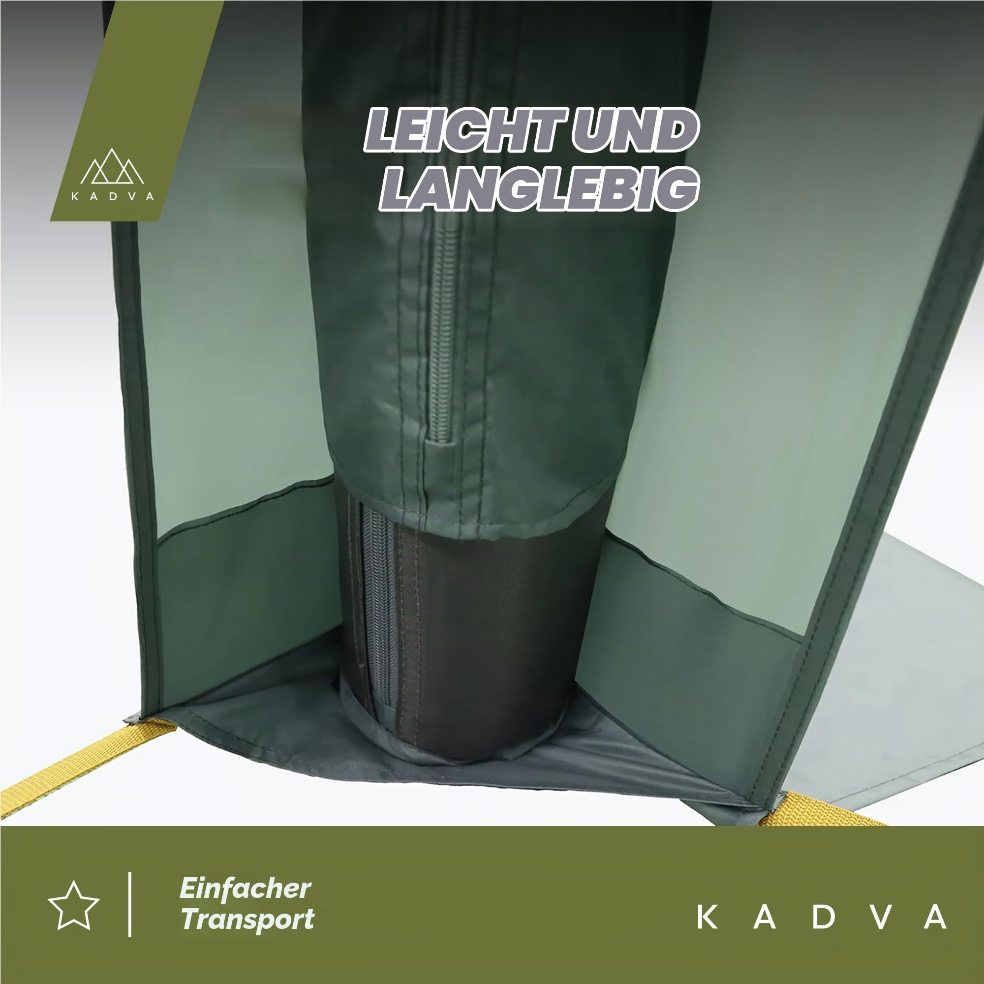 KADVA AIRcamp Base Zelt Überdachung Wasserdichtigkeit 1000 mm Geklebte Nähte Tunnelkonstruktion 3 aufblasbare Bögen Maße 350x350x210 cm Inklusive Pumpe UPF 50+ Haken Farbe Grün