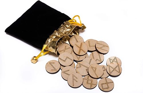 Miniatura 7 de Juego de piedras runas con folleto de instrucciones para principiantes y bolsa de terciopelo. Runas nórdicas vikingas