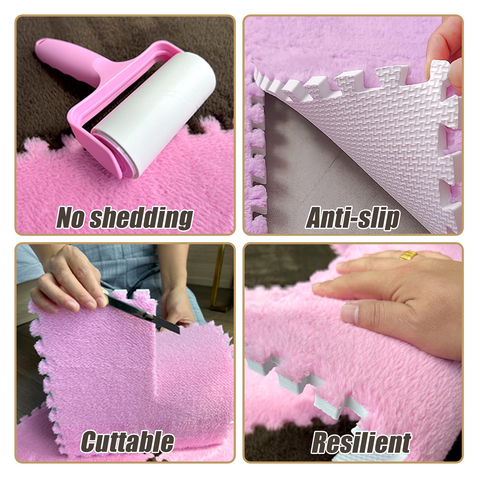 piankowa mata do zabawy, Mata podłogowa z pianki z wzorem układanki 12x12 cali, wielokolorowa, opakowanie 16/20 szt.(Pink++white,20 Pcs)