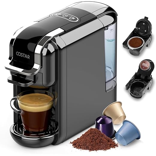 COSTAR 2-in-1 Espresso Machine for Capsules & Coffee Powder, 20 Bar Capsules Coffee Machine, Coffee Maker Machine for Home W/NS Original Capsules, Fast Heating System, Simple Touch Operation, 1450W
