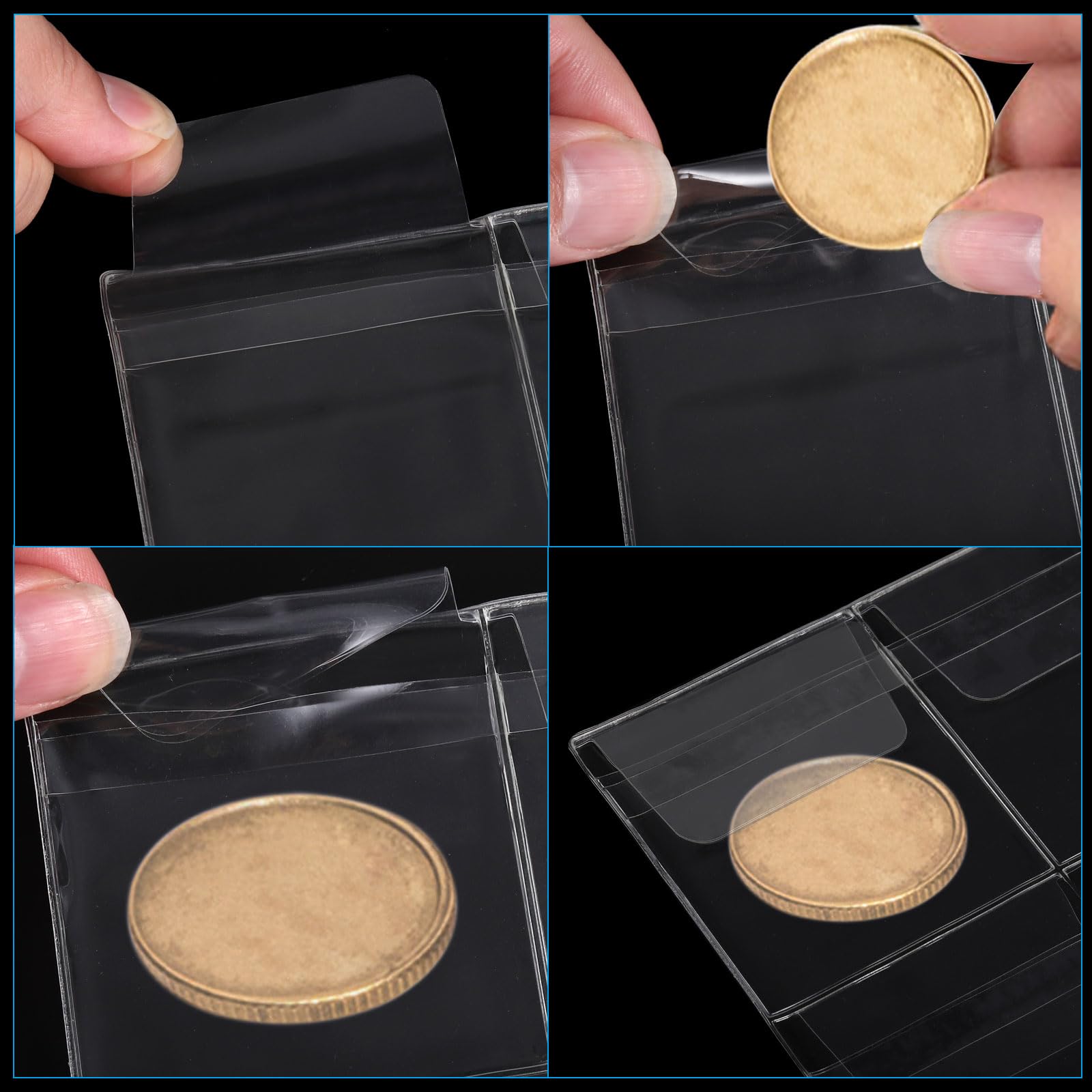 Amazon.co.jp: PATIKIL 30ポケット コイン収集ページ 5枚コインバインダーインサートスリーブ 9穴コインホルダー付き コインブックアルバム用  クリア : ホビー