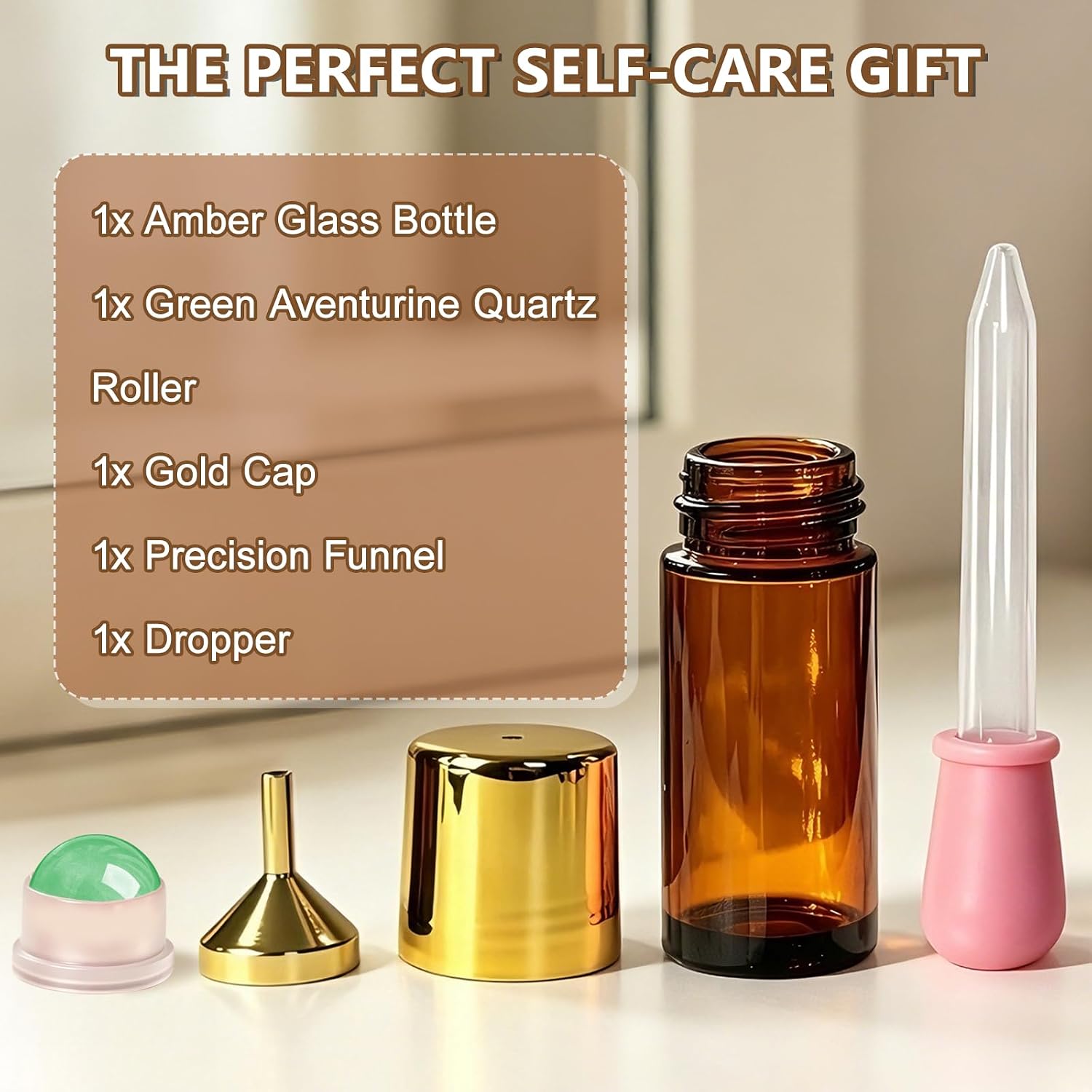 50ml Amber Glass Roll-On Bottles For Castor Oil Brows