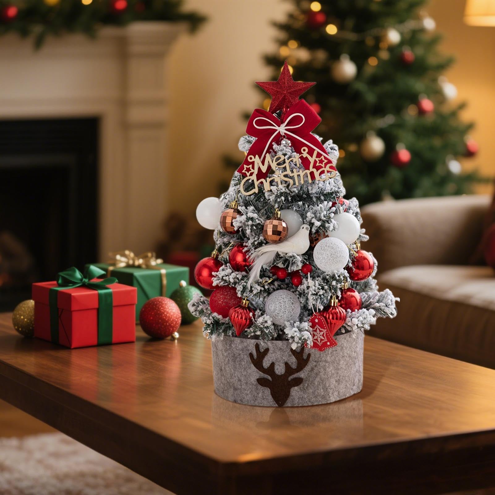 Sapin De Noël De Table,45 cm Décoratif avec Lumineux à LED - Décorations À