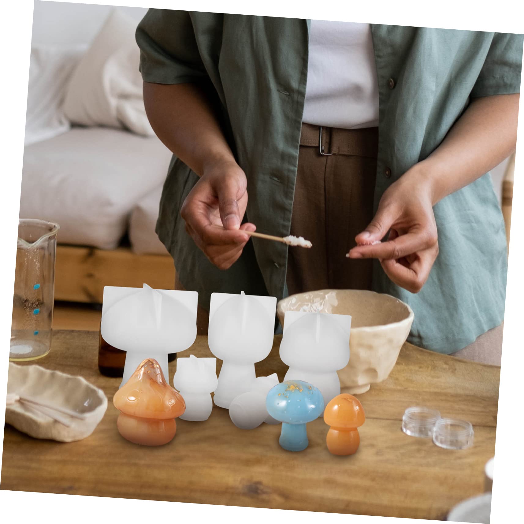STOBOK 10pezzi Stampi Per Funghi in Silicone Per Resina Epossidica Fai Da Te Stampi Per Artigianato Creativo Per Decorazioni Da Tavolo Uniche